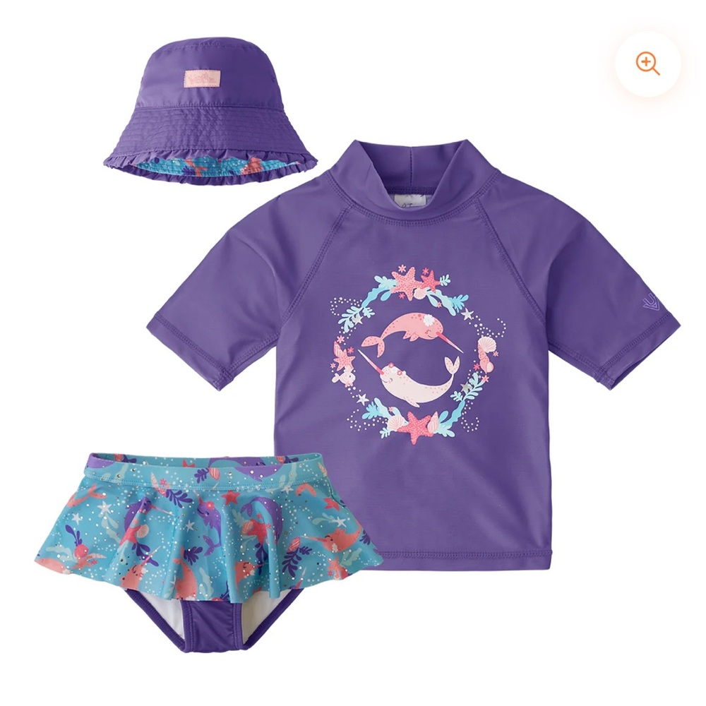 UVSkinz Girls Narwhale 3-Piece UVF 50+ Swim Set